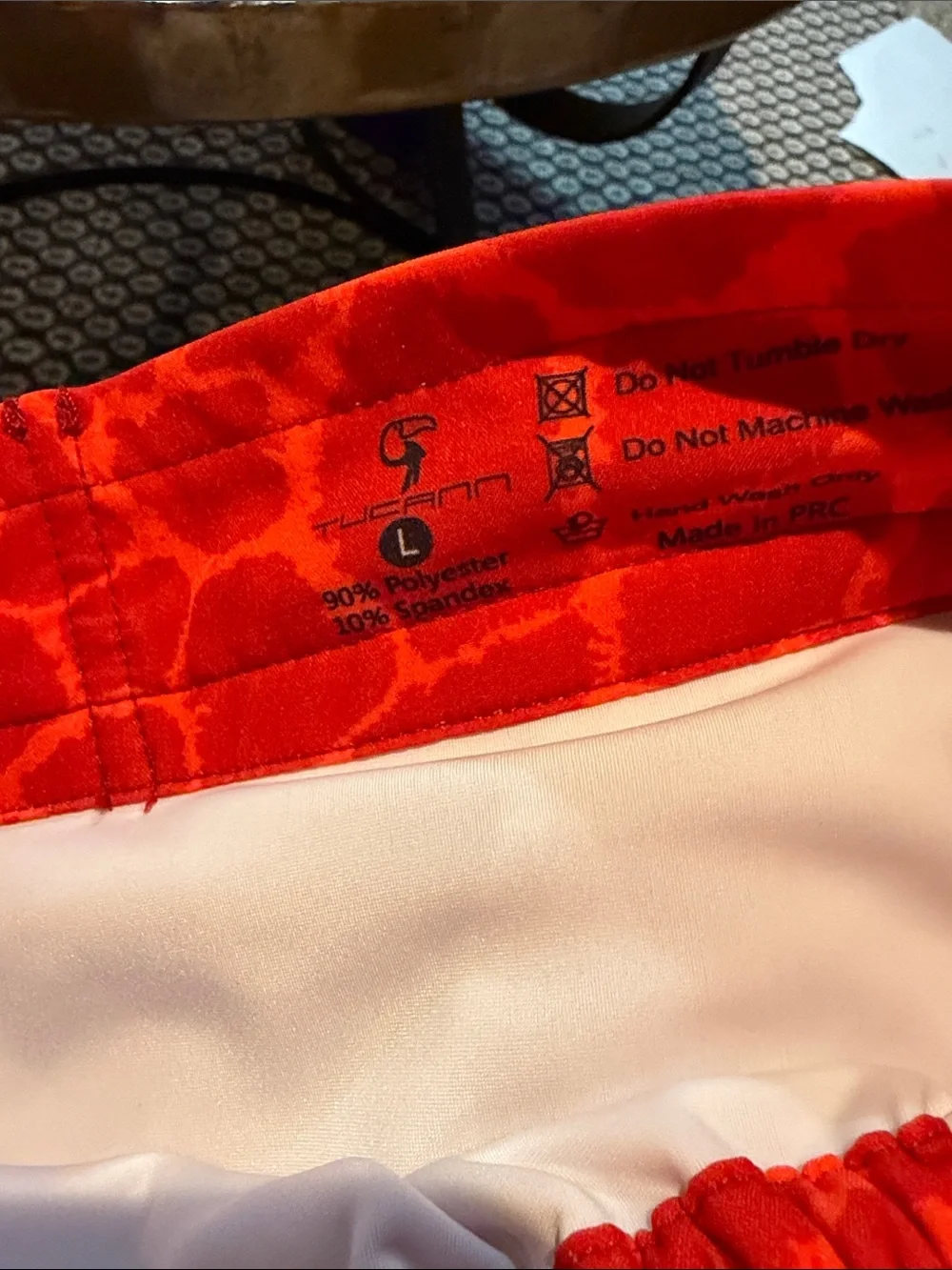 NWT! TUCANN Men’s Red Patterned Swim Trunks